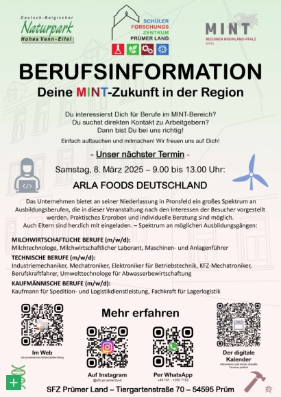 Start der Berufsinformation im Schülerforschungszentrum Prümer Land